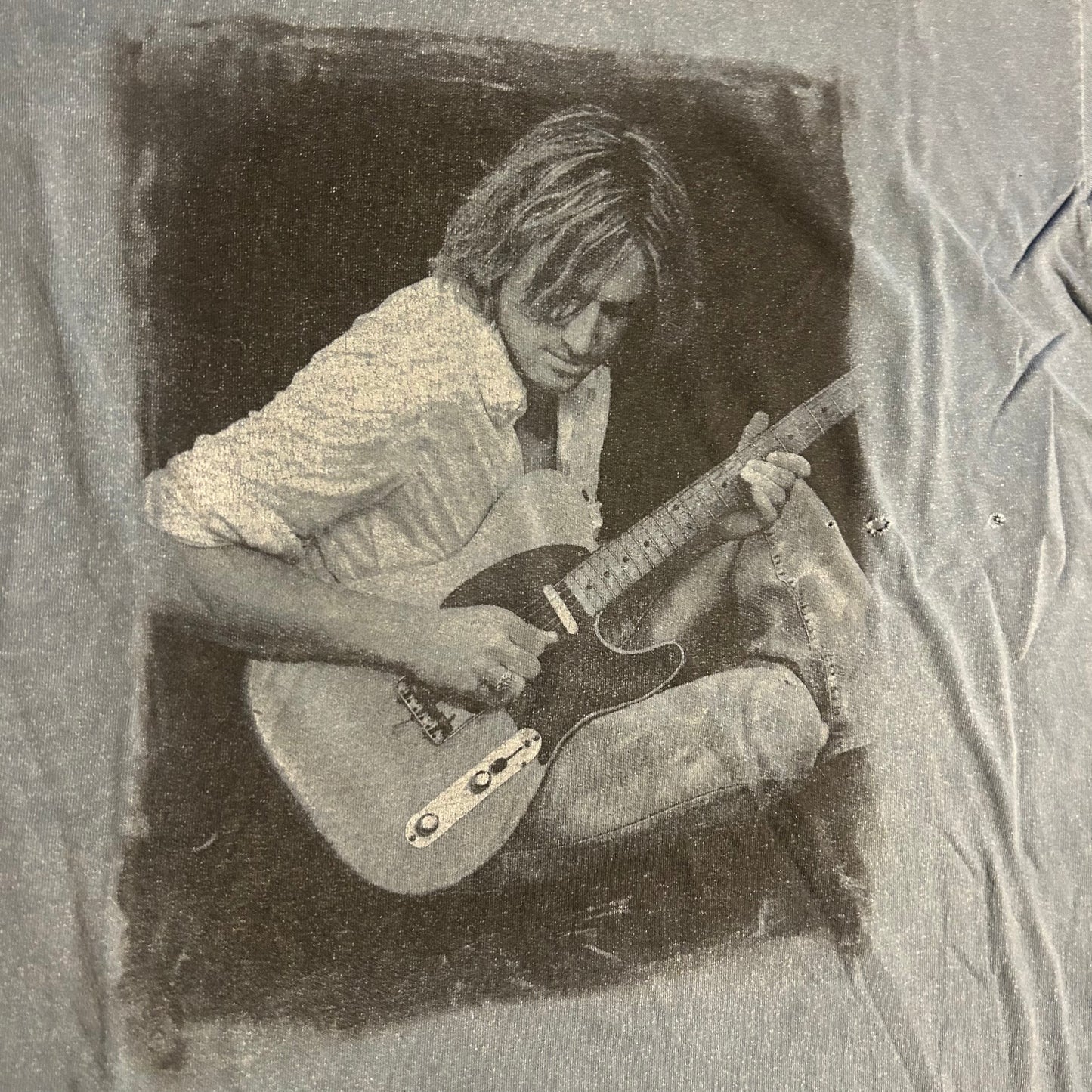 Gildan Ultra Cotton Keith Urban Singer Tour Be Here Dyed Blue Tshirt - Large - 22" x 29"