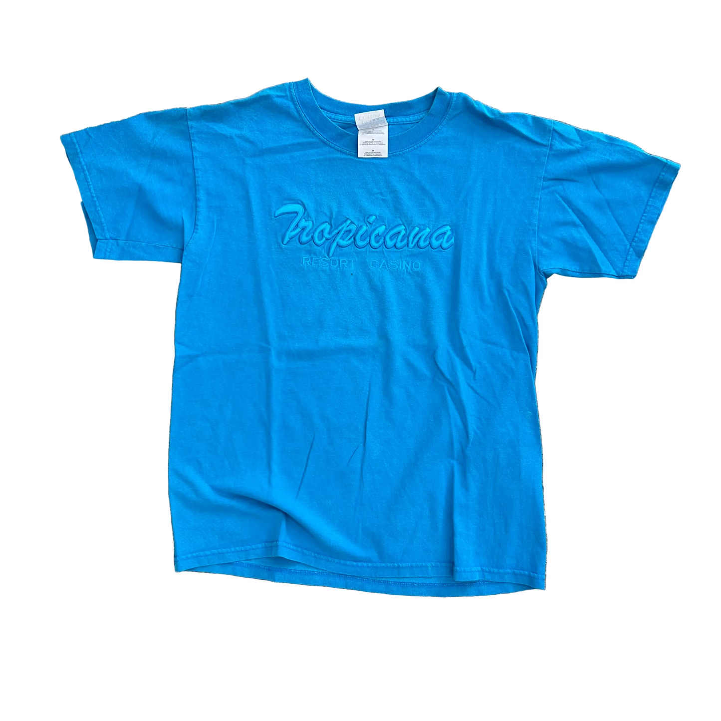 Tropicana Blue Embroidered Tshirt - Medium - 20" x 27"