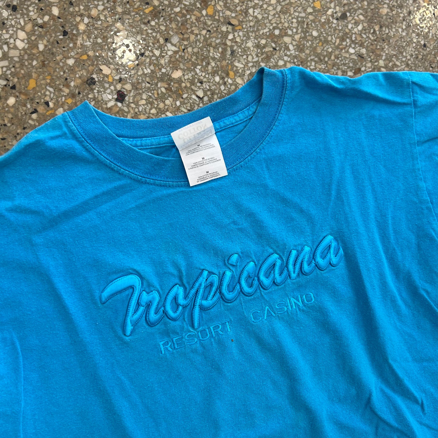 Tropicana Blue Embroidered Tshirt - Medium - 20" x 27"