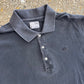 Lacoste Black Faded Grey Button Up Shirt - Large - 23" x 29"