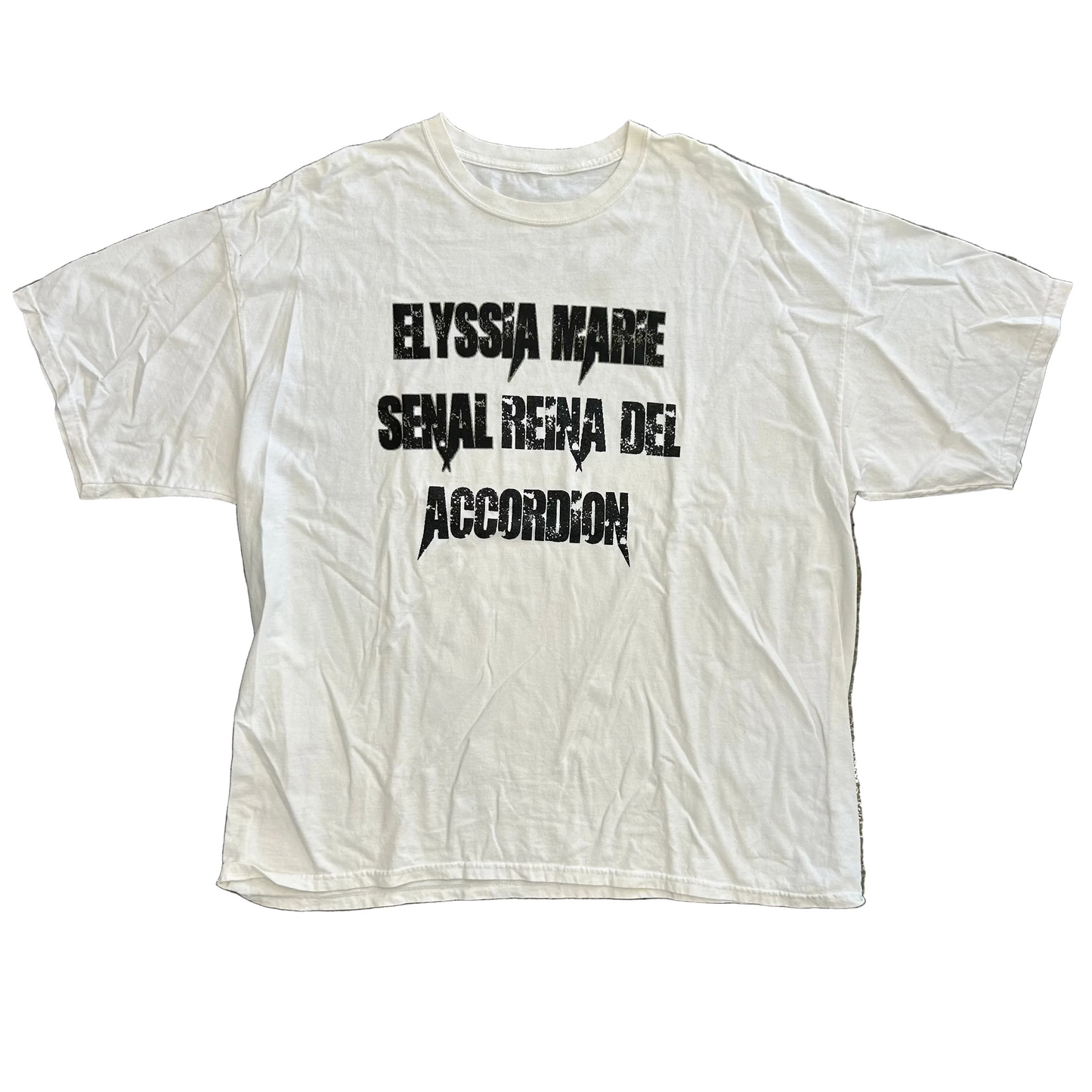 Elyssa Marie Accordion White Tshirt - XLarge - 27" x 32"