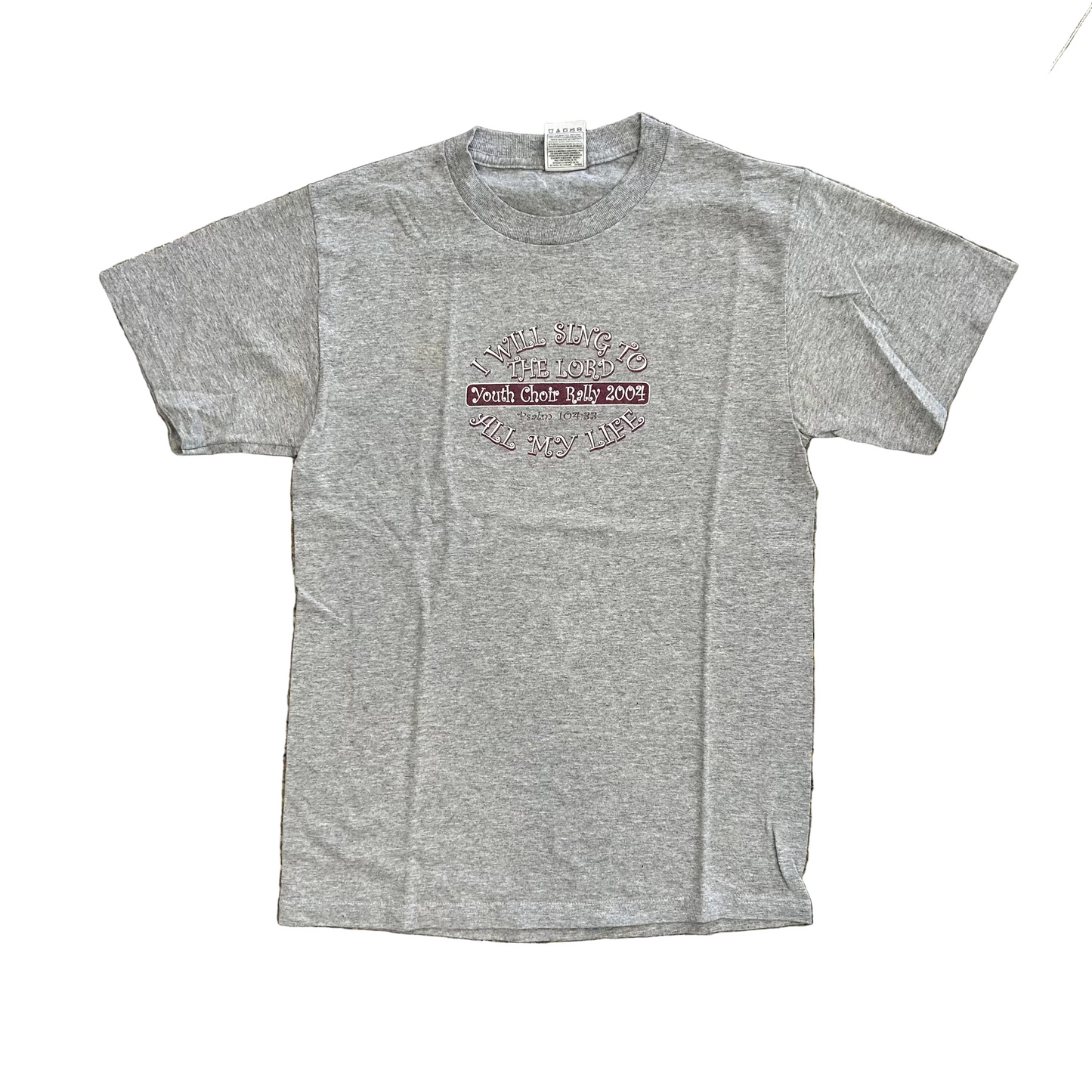 Sing to the Lord All My Life 2004 Grey Tshirt - XSmall - 17" x 25.5"