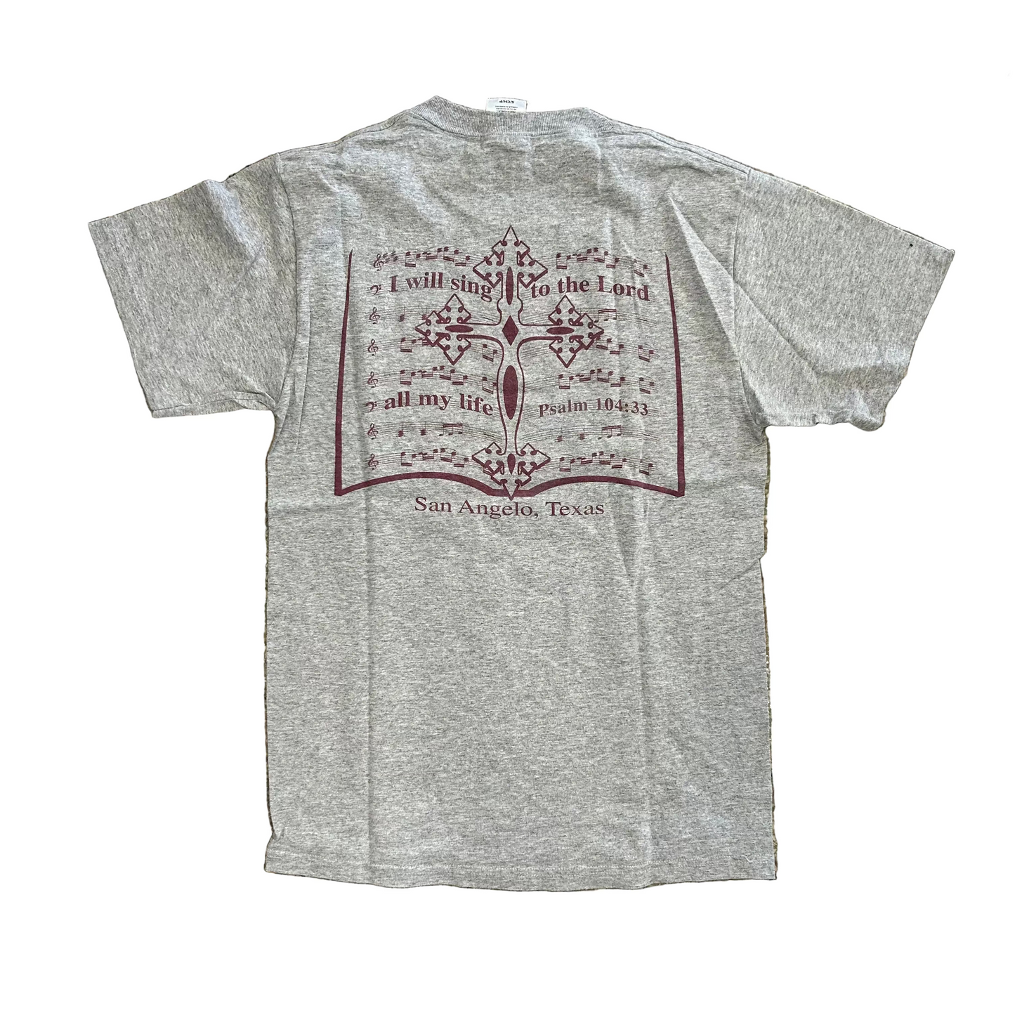 Sing to the Lord All My Life 2004 Grey Tshirt - XSmall - 17" x 25.5"