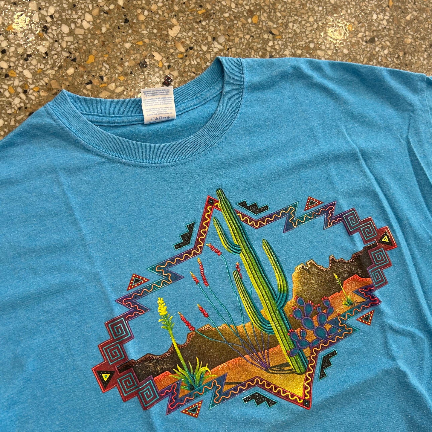 Desert Cactus Blue Tshirt - Large - 23" x 28"