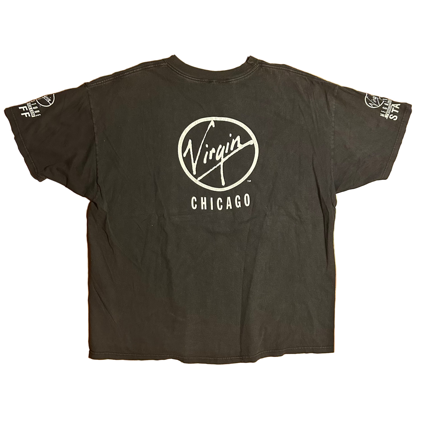 Hanes Comfort T Virgin Chicago Music Black Cotton Tshirt - XLarge - 25" x 28"