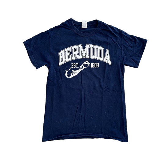 Bermuda Navy Blue Tshirt - XSmall - 17" x 26"