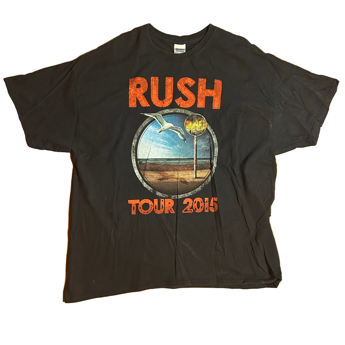 Gildan Ultra Cotton Rush Tour 2015 Music Black Tshirt - XLarge - 25.5" x 30.5"