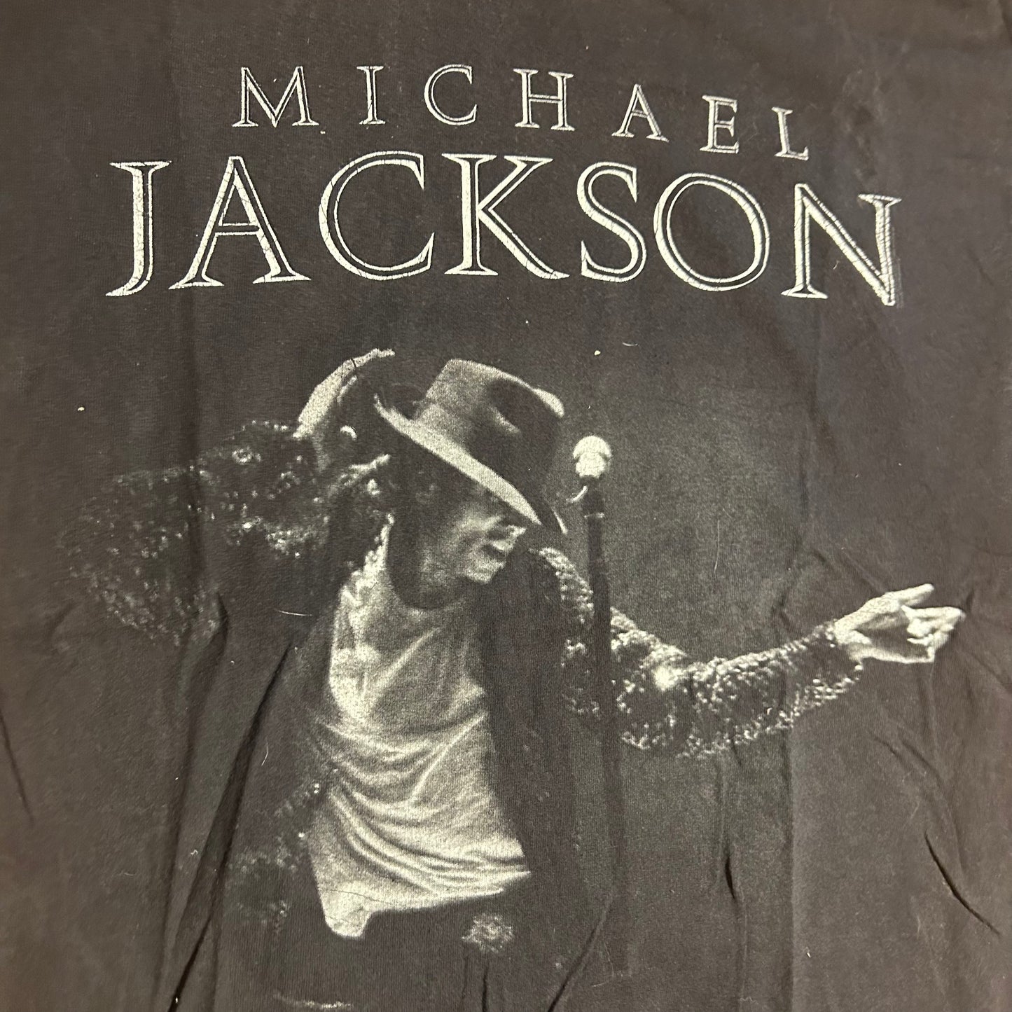 Hanes Heavyweight Michael Jackson Music Black Cotton Tshirt - Medium - 21" x 27"