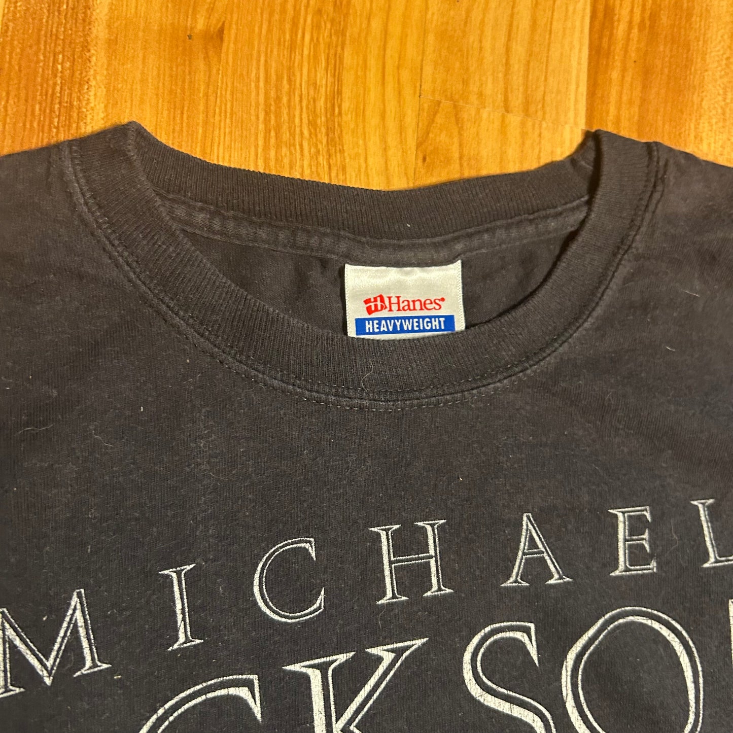 Hanes Heavyweight Michael Jackson Music Black Cotton Tshirt - Medium - 21" x 27"