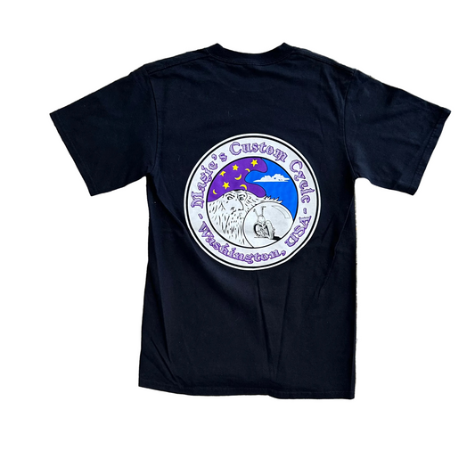 Motorcycle Custom Magic Black Tshirt - XSmall - 17" x 25"