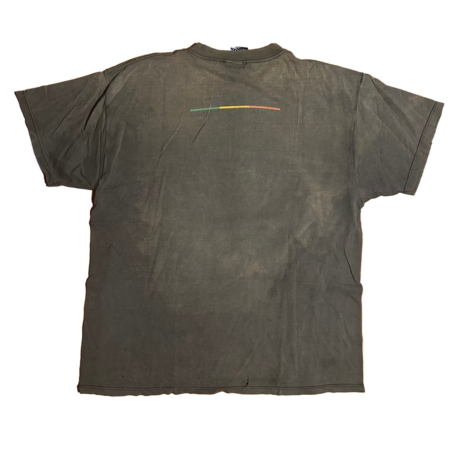 Zion Rootswear Bob Marley Robert Nesta Marley 2001 Music Black Faded Grey Cotton Distressed Tshirt - Large - 23" x 30"