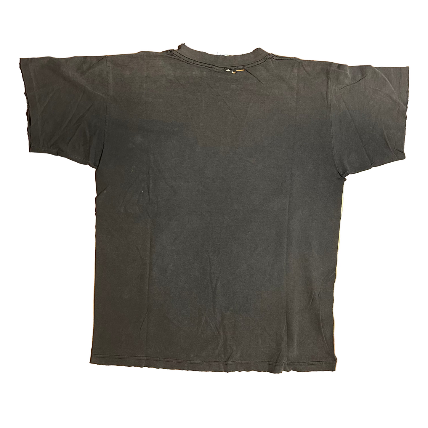 90's Virgin Clothing Company London New York City Music Black Cotton Distressed Tshirt - Large - 22" x 27"