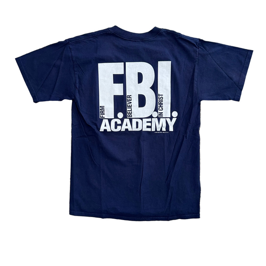 FBI Academy Firm Believer in Christ Navy Blue Tshirt - Medium - 20" x 28"