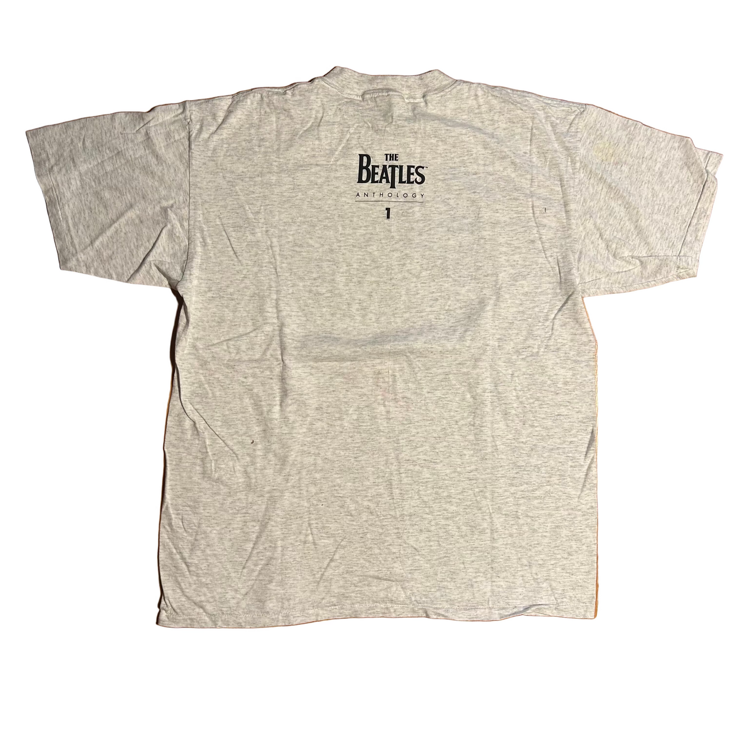 90's Oneita Power Tee The Beatles 1995 Apple Corps Grey Cotton Tshirt - XLarge - 25" x 30.5"