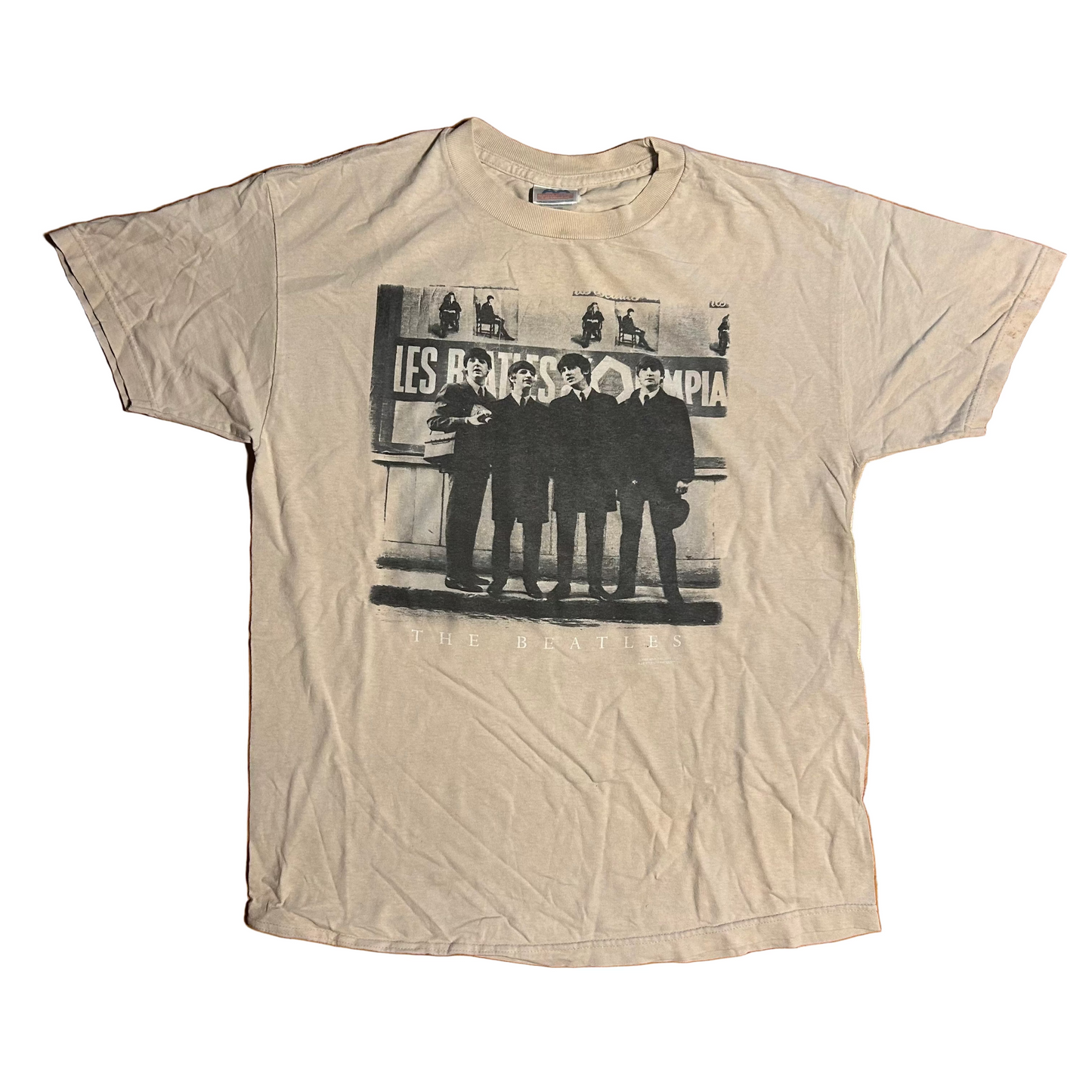 Alstyle The Beatles 2001 Tan Yellow Cotton Tshirt - Medium - 21" x 28.5"