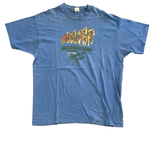 90's FOTL Maine to California Reminisce Hitch Blue Tshirt - XLarge - 25" x 31"