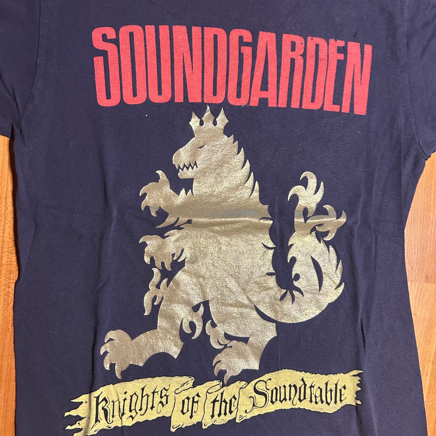 Anvil Soundgarden Knights of the Soundtable Music Band Navy Cotton Tshirt - Small - 18" x 25"