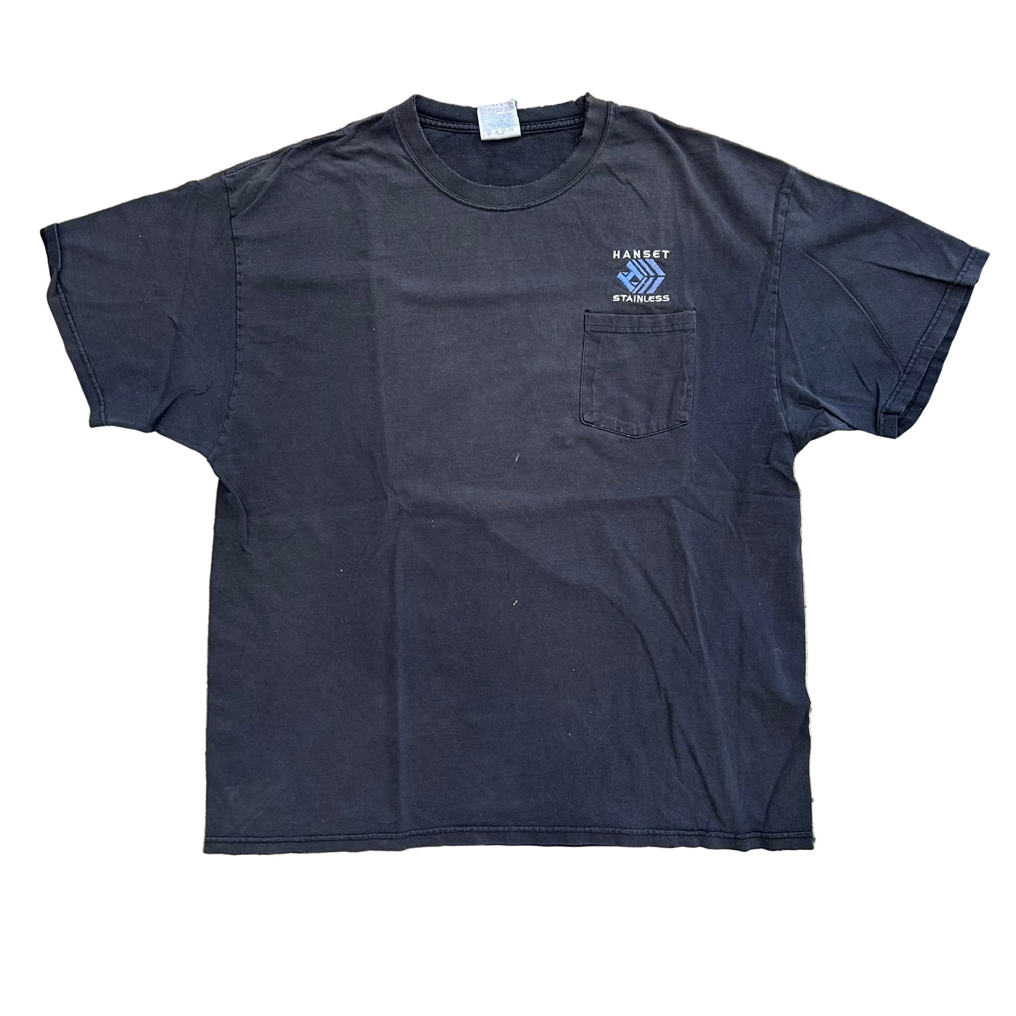 Hanset Stainless Black Faded Pocket Tshirt - XLarge - 24" x 29"