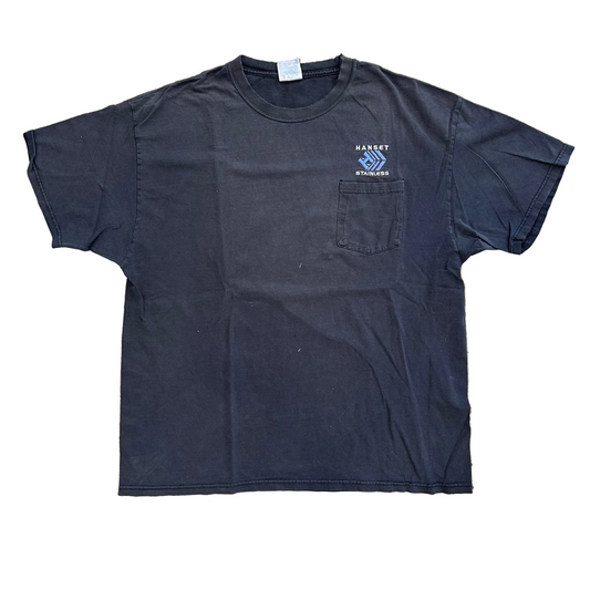 Hanset Stainless Black Faded Pocket Tshirt - XLarge - 24" x 29"