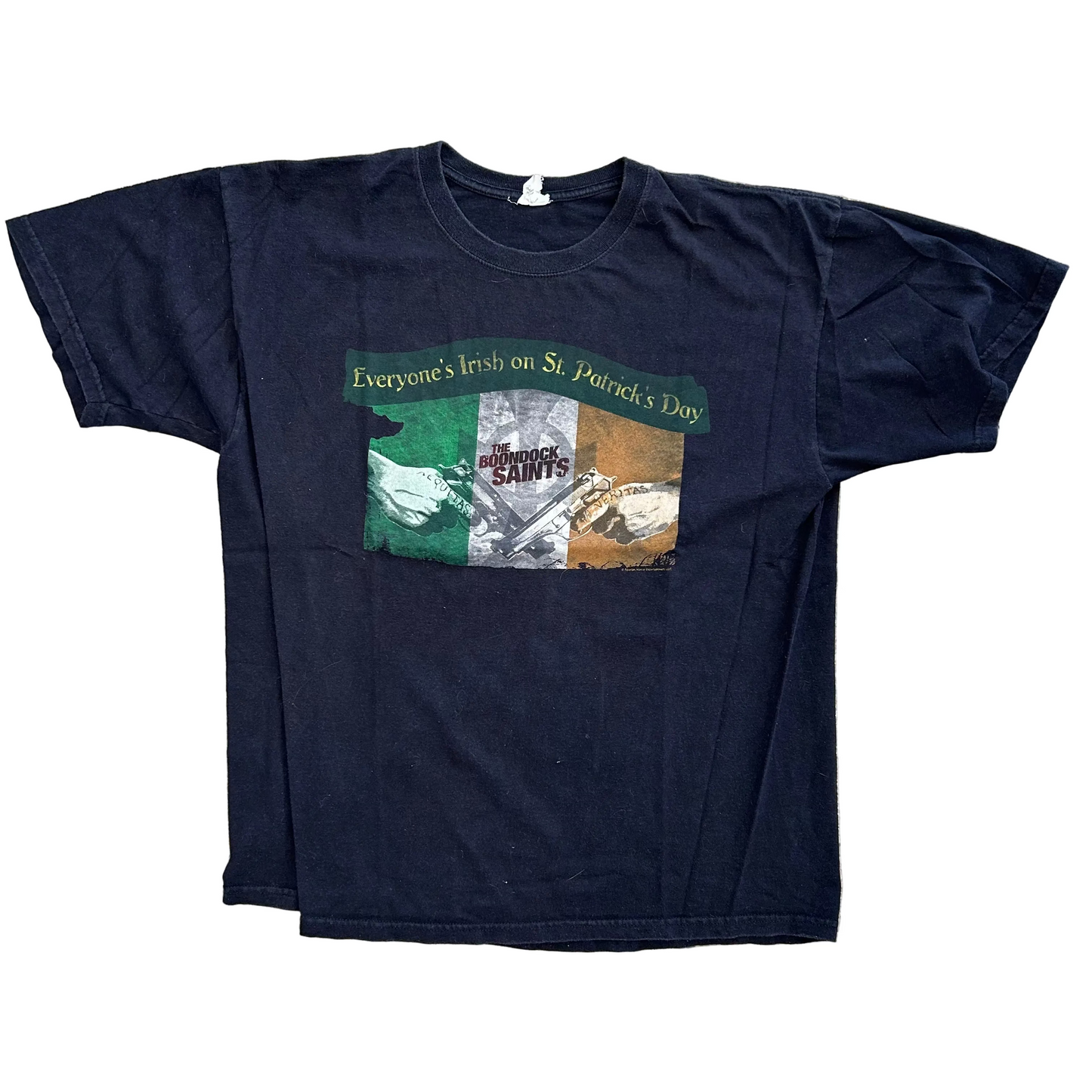 Boondock Saints St Patricks Day Irish Black Tshirt - Large - 22" x 28"