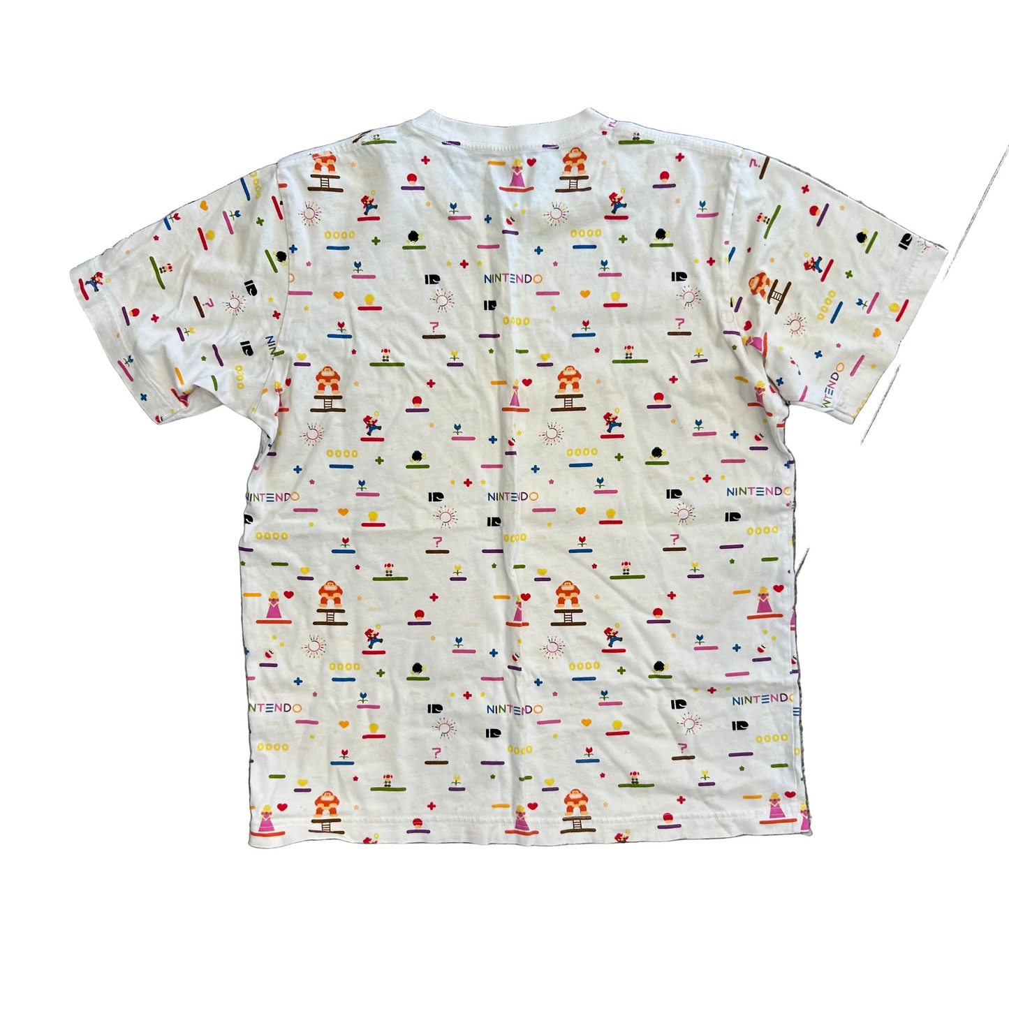 Nintendo All over Print White Tshirt - Medium - 20" x 25"