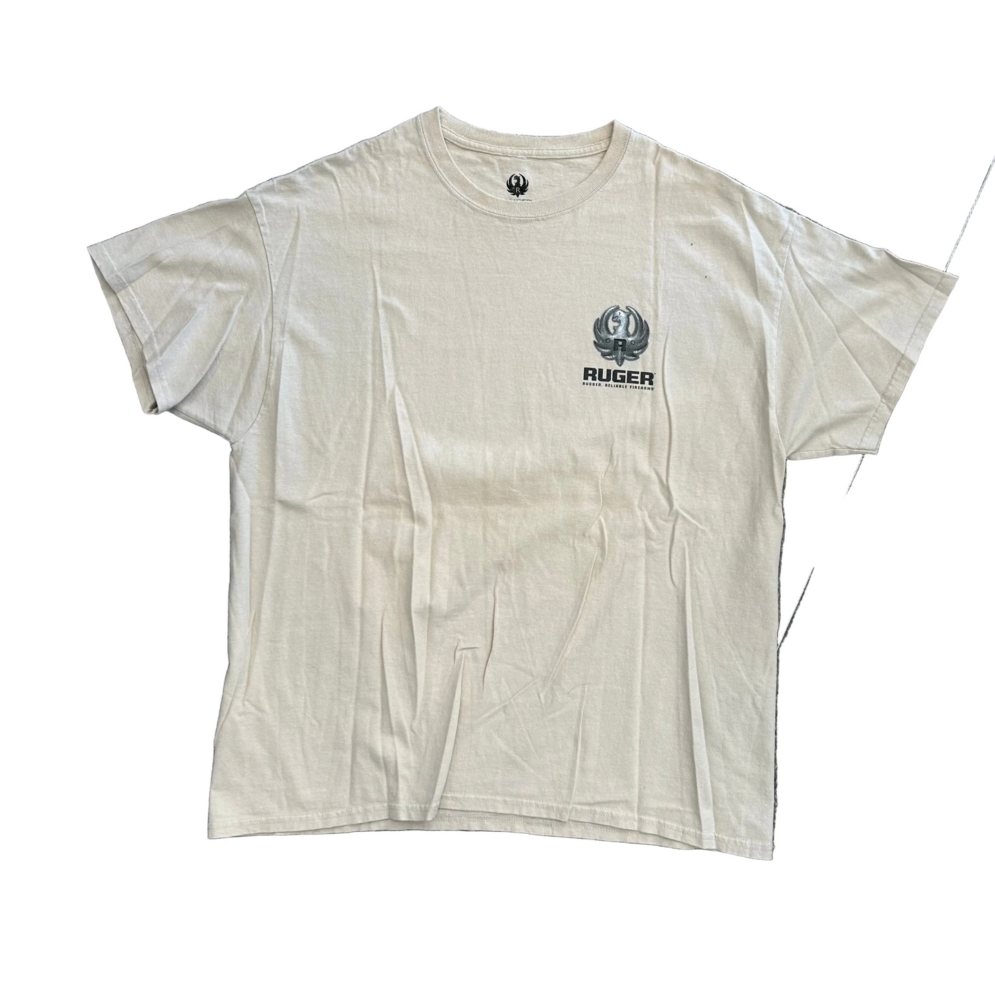 Ruger Rugged Reliable Firearms Tan Cream Tshirt - XLarge - 24" x 28.5"