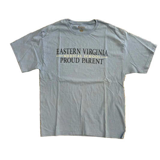 Champion Eastern Virginia Medical School Proud Parent Light Blue Tshirt - Medium - 21" x 28"