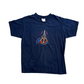 2000's Paris Eiffel Tower Navy Blue VNeck Tshirt - Small - 19" x 24.5"