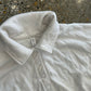 Fabletics White Quarter Button Up Collared Sweatshirt - Cropped XLarge - 24" x 18"