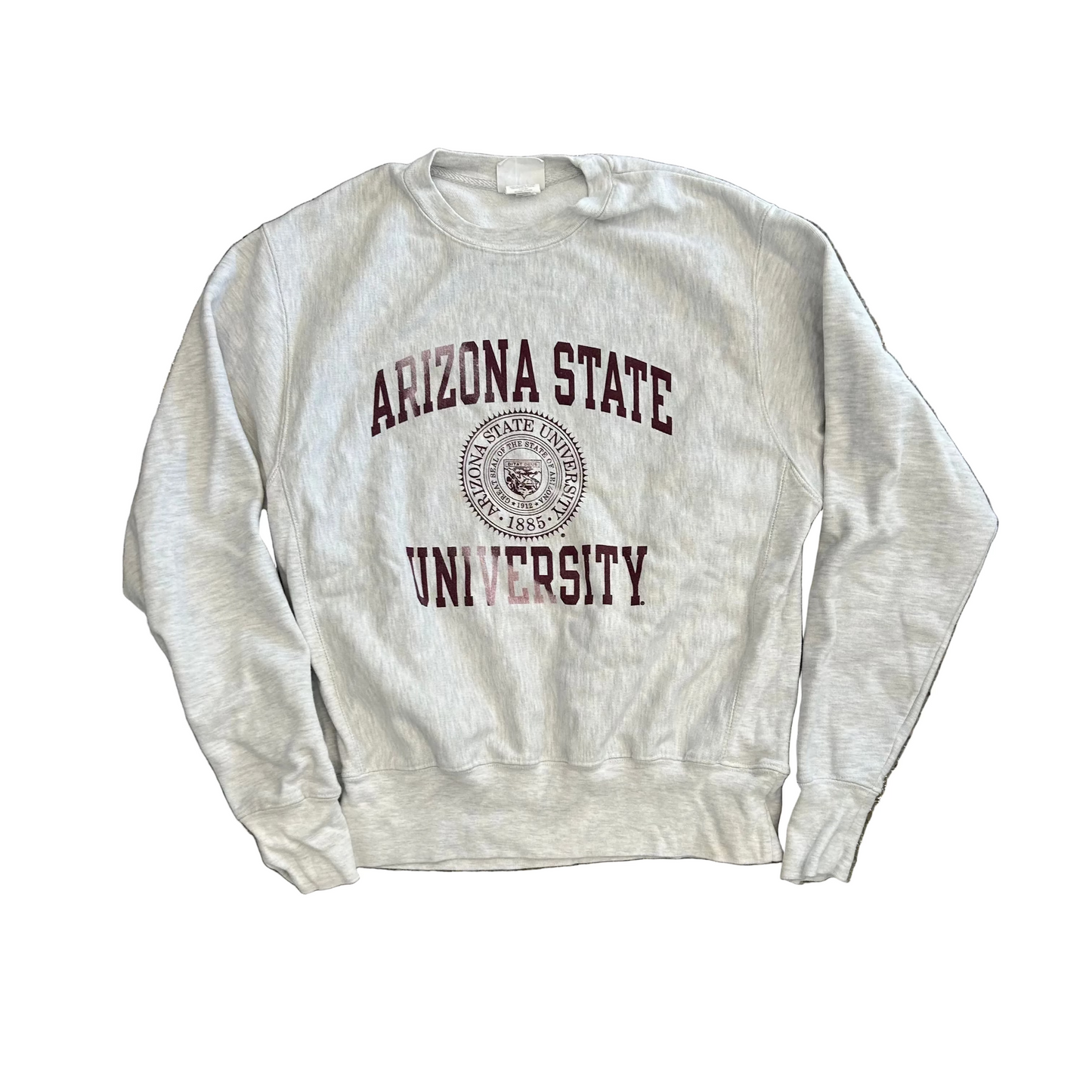 Champion Reverse Weave Arizona State University Grey Crewneck Sweatshirt - Large - 22" x 25"