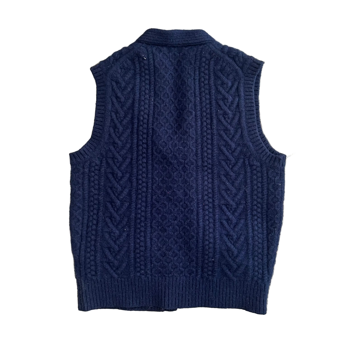 JCrew Wool Navy Blue Cardigan Sweater Vest - Small - 18" x 23"