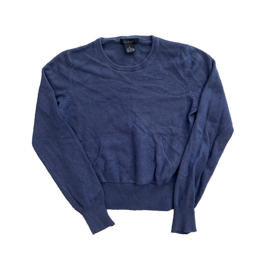 Cashmere Silk Blue Pocket Sweater - XSmall - 16" x 17"
