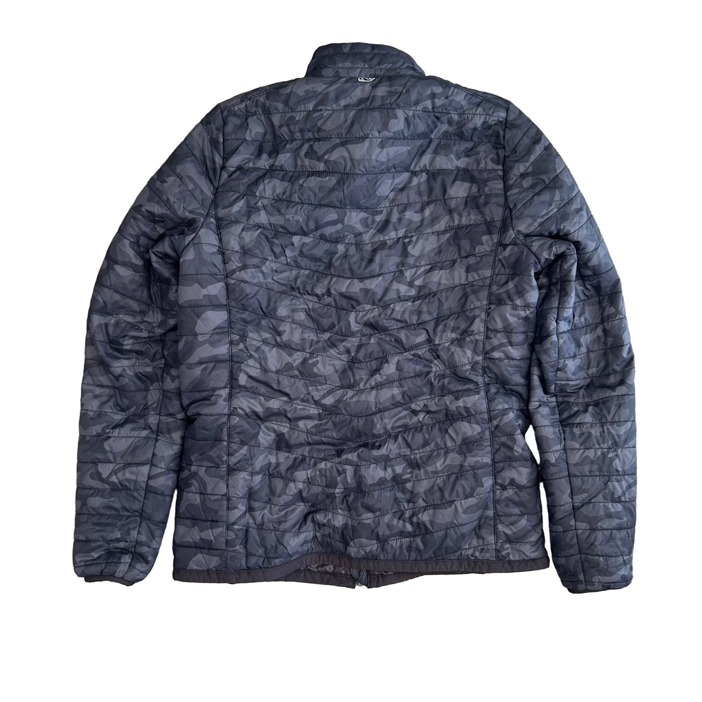 Vineyard Vines Black Camo Zip Up Puffer Jacket - Small - 18.5" x 23.5"