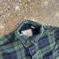 American Eagle Blue Green Button Up Flannel Shirt - XLarge - 25" x 27.5"