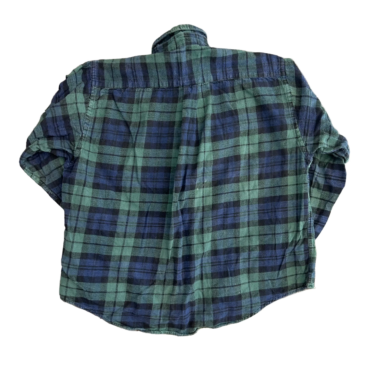 American Eagle Blue Green Button Up Flannel Shirt - XLarge - 25" x 27.5"