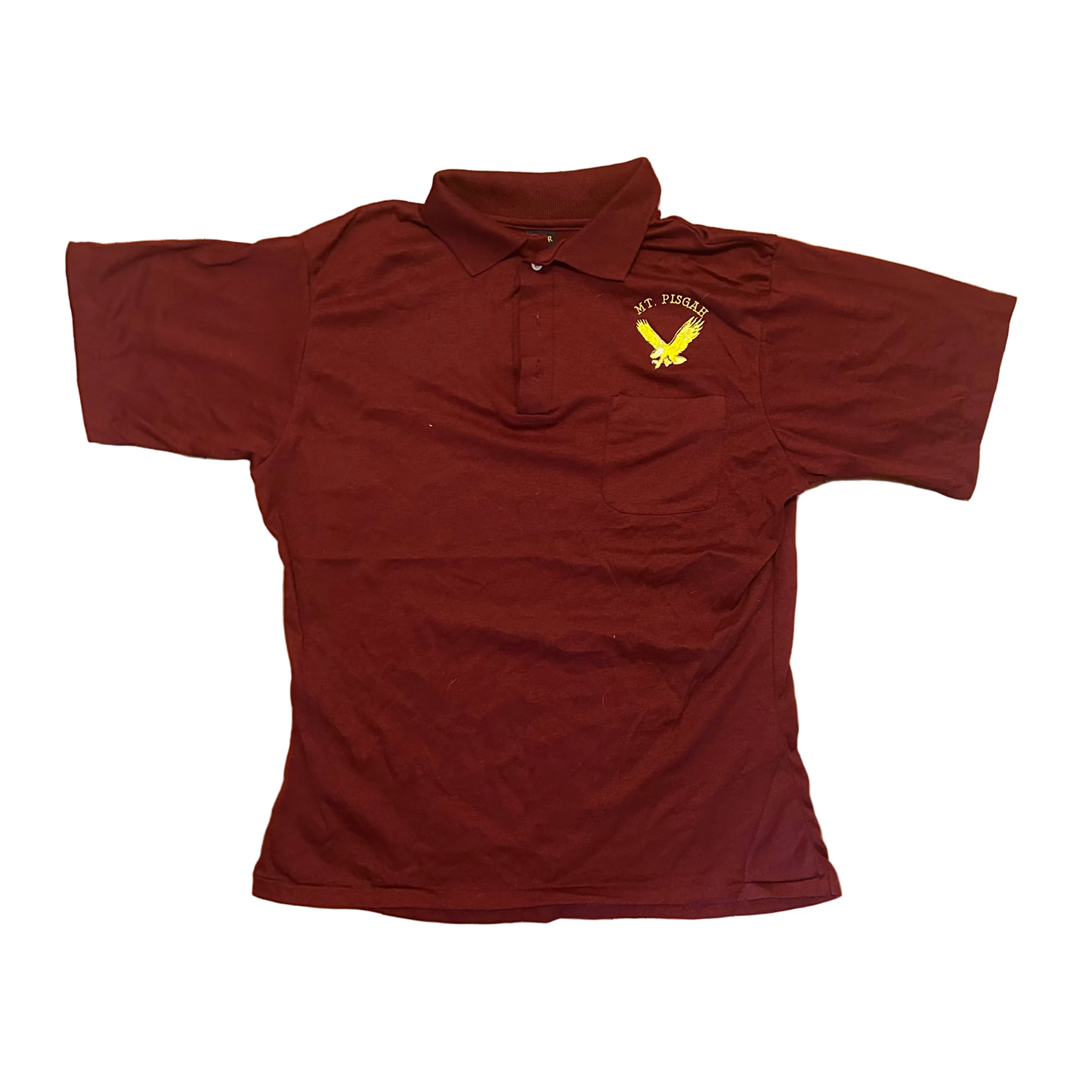 80/90's The Player Mt. Pigsah Maroon Polo Pocket Shirt - Medium - 21" x 26"