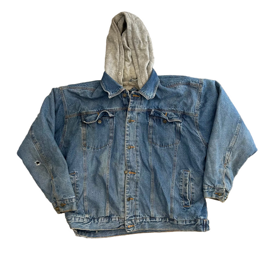 Canyon Guide Denim Button Up Hooded Jacket - XLarge - 28" x 27"