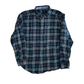 Blue Green Button Down Flannel - XLarge - 24" x 28"