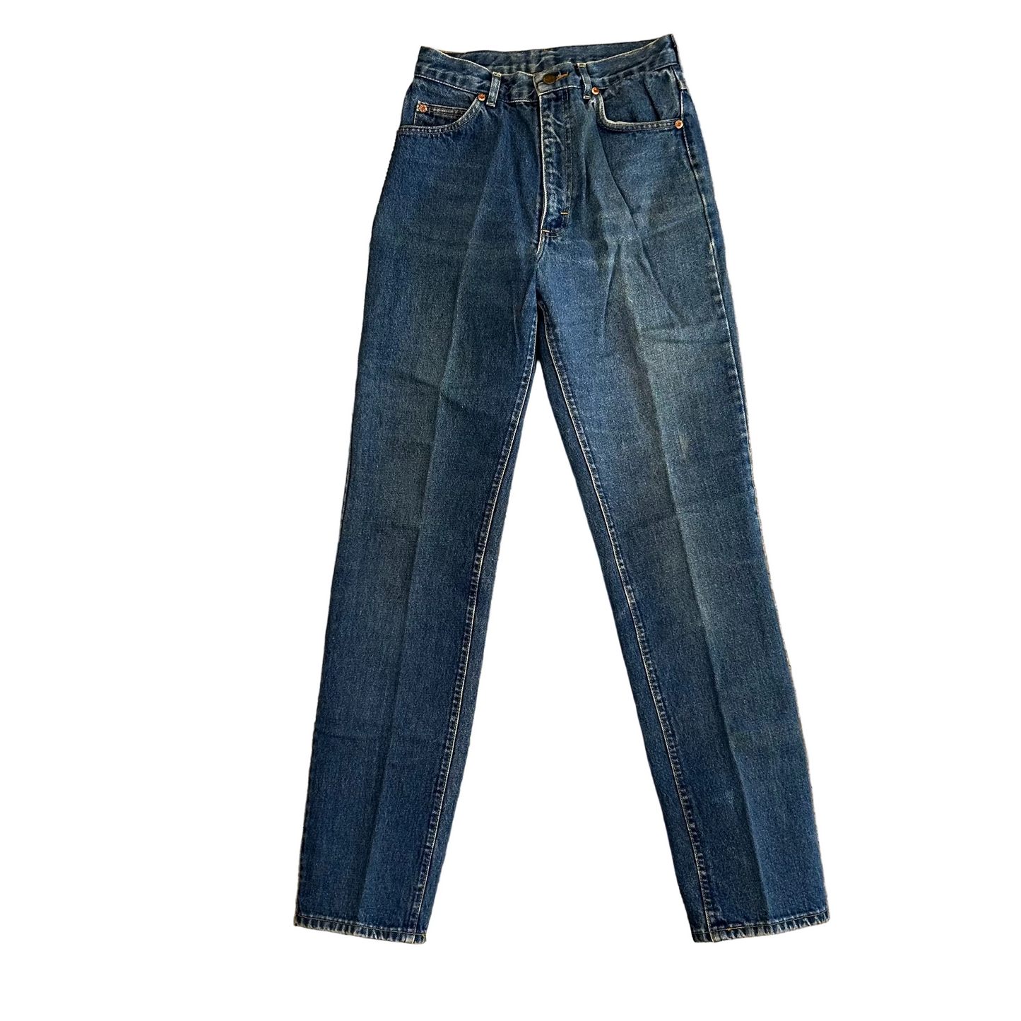 80/90's Lee Denim Blue Jeans - Tagged 9 Long - 25" x 33"