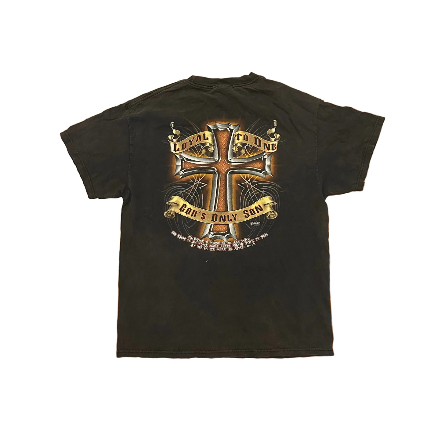 Tennessee River Kerusso God's Only Son Black Faded Tshirt - Medium - 21" x 28"