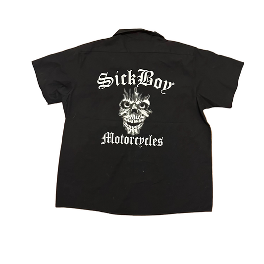 Dickies Sick Boy Motorcycles Black Work Shirt - XLarge - 28" x 32"
