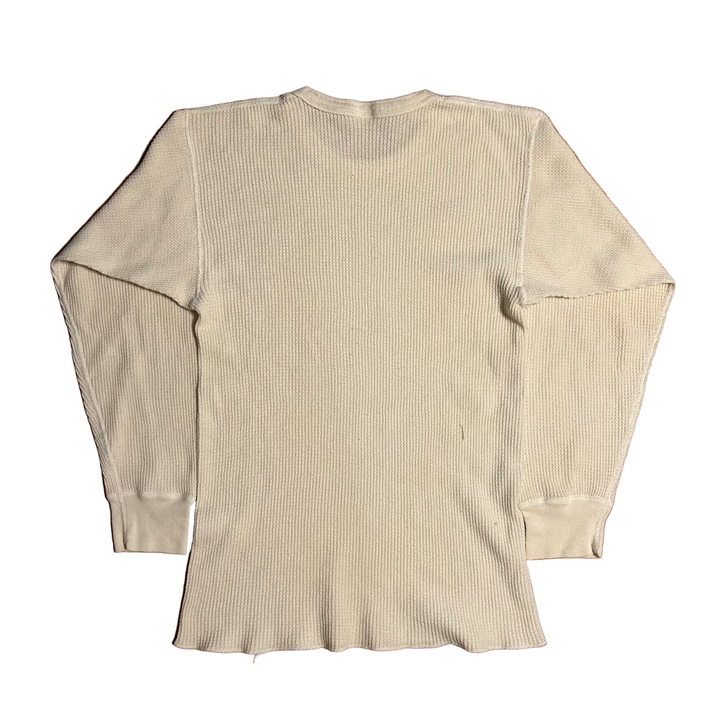 80/90's Thermal Waffle Lined White Longsleeve Shirt - XSmall - 16.5" x 24"