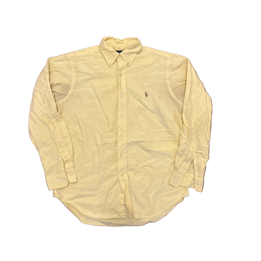 Polo RalPH Lauren Yellow Button Up Oxford Shirt - Large - 23" x 28"