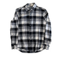 Club Room Black White Grey Button Down Flannel Shirt - Large - 22" x 28"