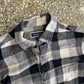 Club Room Black White Grey Button Down Flannel Shirt - Large - 22" x 28"