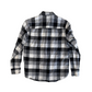 Club Room Black White Grey Button Down Flannel Shirt - Large - 22" x 28"