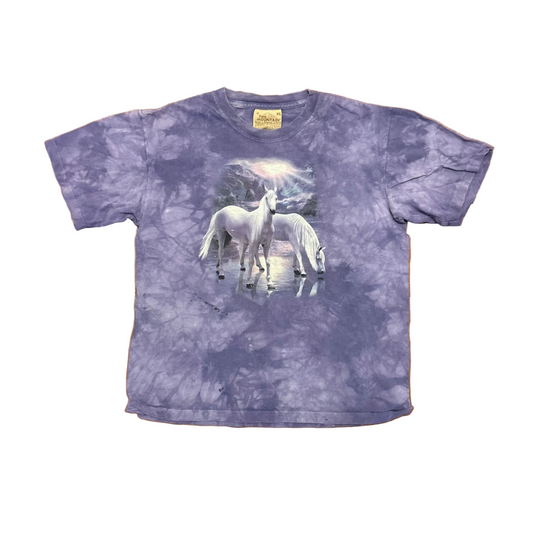 The Mountain Purple Tie Dye Majestic Horse Tshirt - Small - 19" x 22.5"