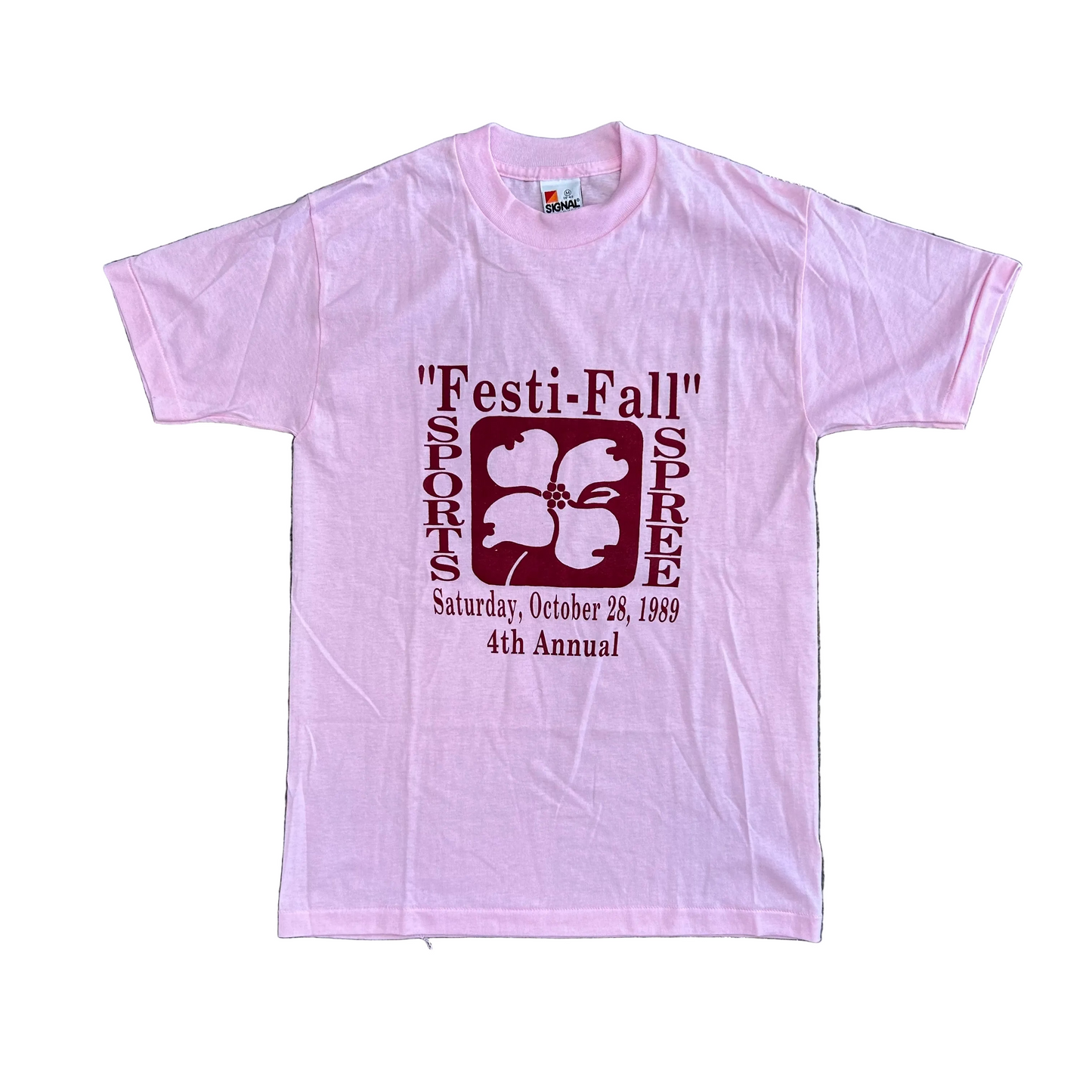 80's Signal Festi Fall Sports Spree Pink Tshirt - XSmall - 17.5" x 26.5"
