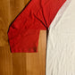 80's Russell Athletics Blank Red Raglan Baseball Shirt - Medium - 20" x 29"