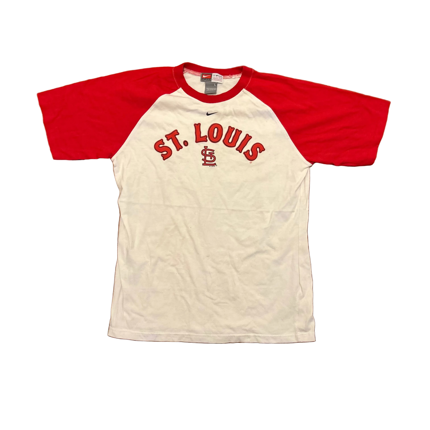 Team Nike St Louis Cardinals MLB Baseball Red White Tshirt - Small - 19.5" x 26"